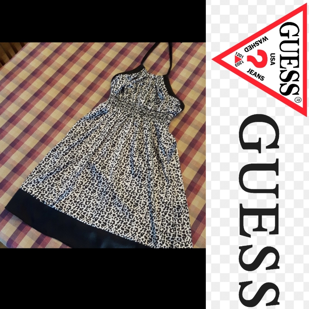 size S Guess leopard printed Satin halter dress